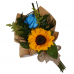 Mine Ramalhete 1 Rosas Azul e 1 Girassol