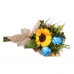 Mine Ramalhete 2 Rosas Azul e 1 Girassol