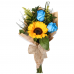 Mine Ramalhete 2 Rosas Azul e 1 Girassol