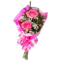 Mine Ramalhete 2 Rosas Rosa 