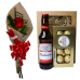 Ramalhete de 1 Rosa Importada + 1 Mine Box Budweiser