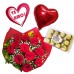 Combo Buque de 12 rosas + Ferrero Rocher com 12 und. + Plaquinha coração "TE AMO" + Balão Metalizado